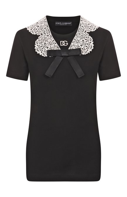 Женская хлопковый топ DOLCE & GABBANA черного цвета по цене 0 руб., арт. F8V50Z/GDC5S | Фото 1