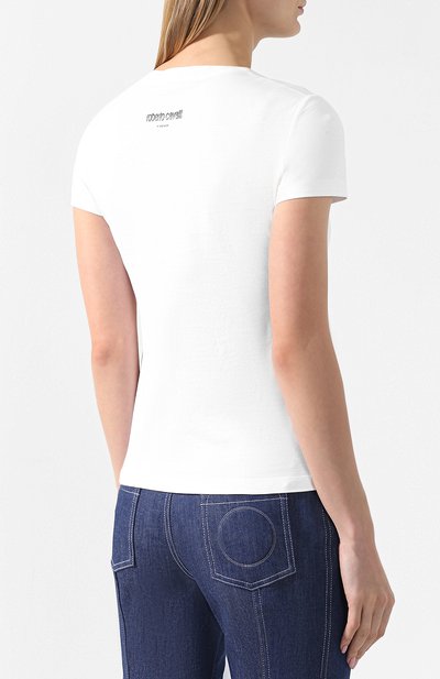 Хлопковая футболка ROBERTO CAVALLI, арт. IQT663/JD060, фото 4