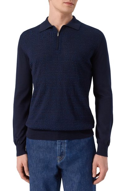 Поло из кашемира и шелка ZILLI темно-синего цвета по цене 227500 руб., арт. KZP001M0330VMSH00_002, фото 3 Поло из кашемира и шелка ZILLI, арт. KZP001M0330VMSH00_002, фото 3