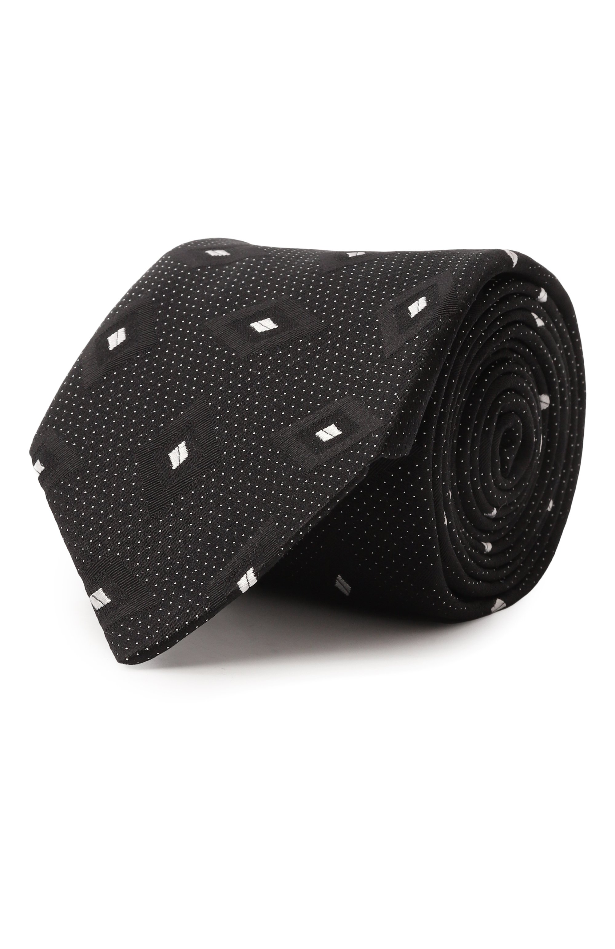 Шелковый галстук GIORGIO ARMANI черного цвета по цене 21600 руб., арт. GM000800/TE13675, фото 1 Шелковый галстук GIORGIO ARMANI, арт. GM000800/TE13675, фото 1