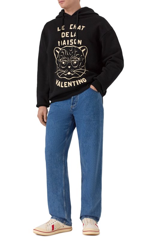 Хлопковое худи Valentino 7V3MF28N/B33 Чёрный  7V3MF28N/B33 Фото 2