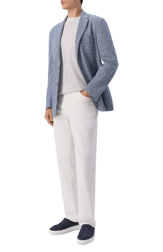 Футболка изо льна и хлопка Fedeli TU000220/LIN0 C0TT0NE Серый  TU000220/LIN0 C0TT0NE Фото 2