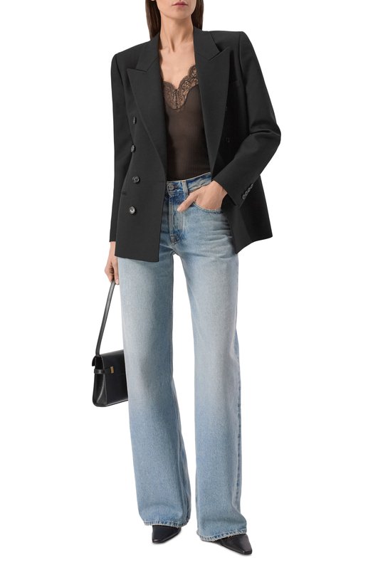 Шелковый топ Saint Laurent 796843/Y37SM Коричневый  796843/Y37SM Фото 2