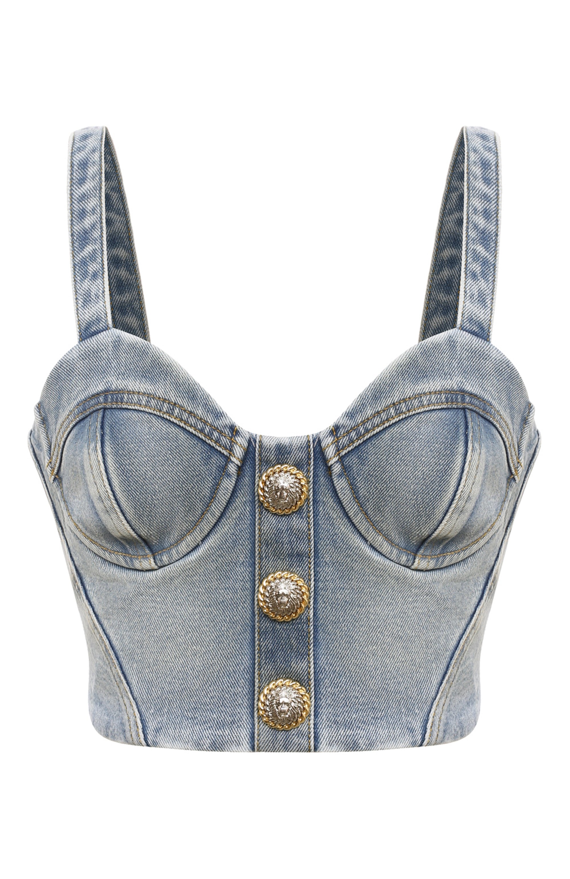 Джинсовый топ BALMAIN, арт. DF1AA345/DE53, фото 1