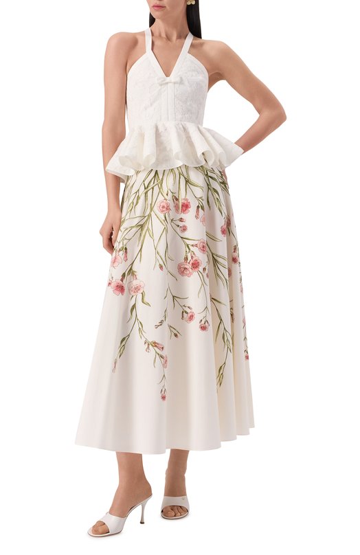 Хлопковая юбка Giambattista Valli 25SSSVCA2080/97PRI Белый  25SSSVCA2080/97PRI Фото 2
