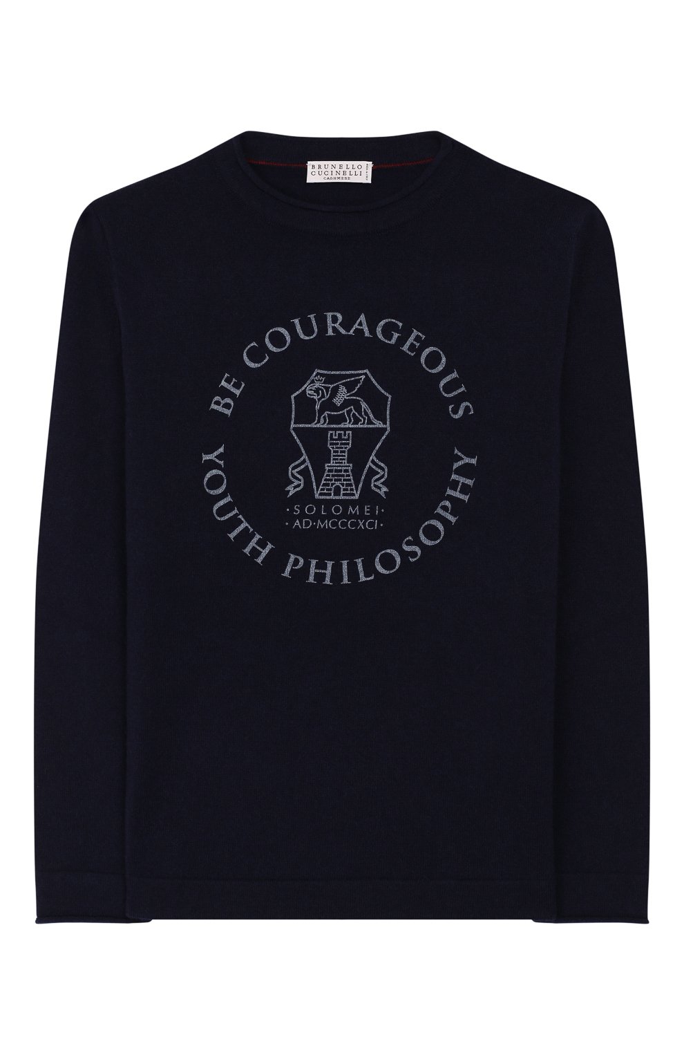 Кашемировый пуловер BRUNELLO CUCINELLI темно-синего цвета по цене 63350 руб., арт. B2211930C, фото 1 Кашемировый пуловер BRUNELLO CUCINELLI, арт. B2211930C, фото 1