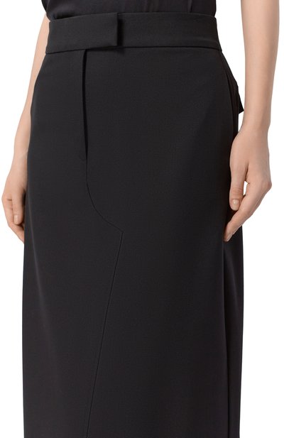 Шерстяная юбка OFFICINE GENERALE черного цвета по цене 59100 руб., арт. S26WSKT150, фото 5 Шерстяная юбка OFFICINE GENERALE, арт. S26WSKT150, фото 5