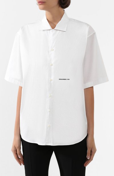 Хлопковая рубашка DSQUARED2 белого цвета по цене 28300 руб., арт. S72DL0648/S44131, фото 3 Хлопковая рубашка DSQUARED2, арт. S72DL0648/S44131, фото 3