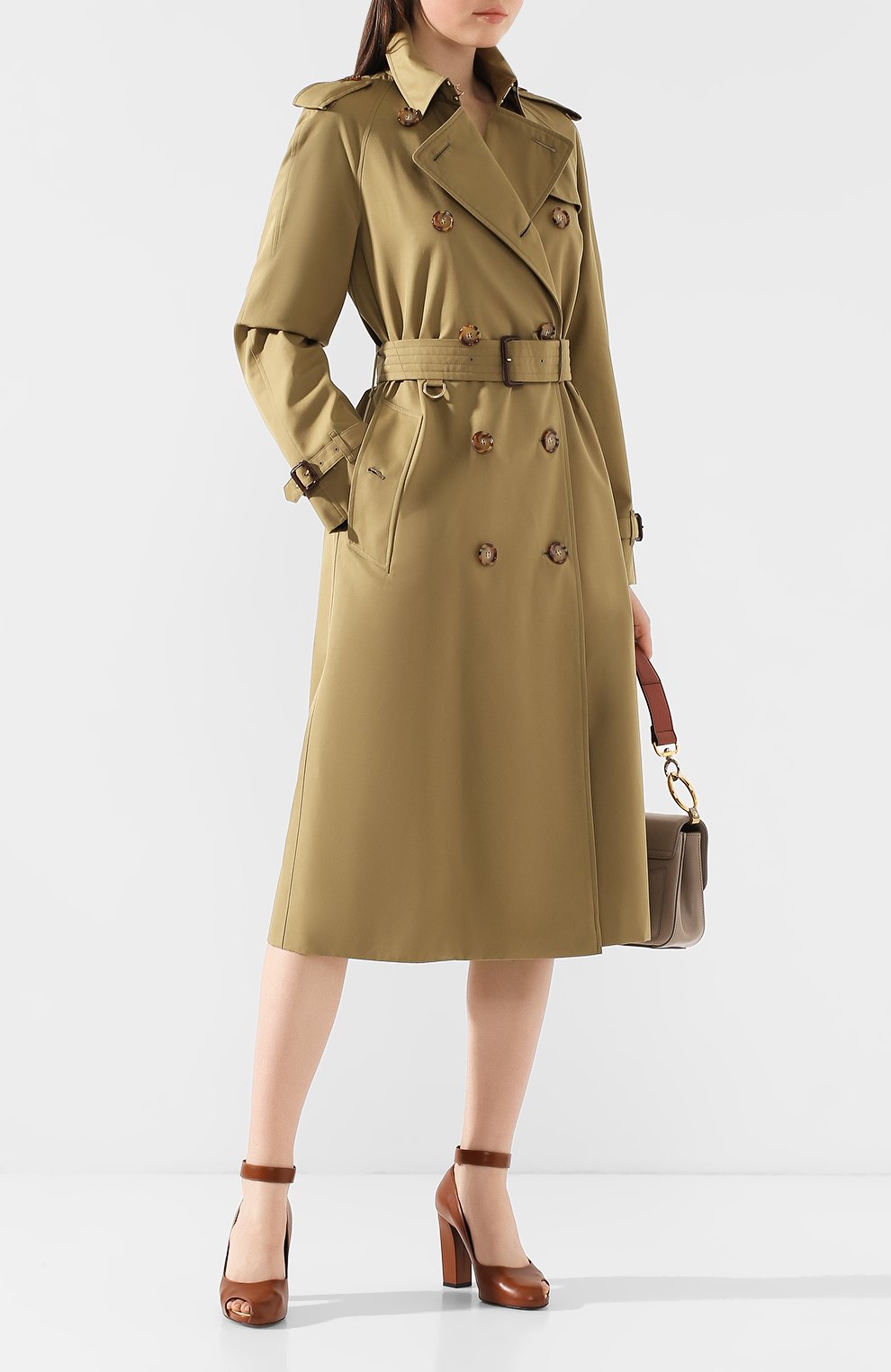 Хлопковый тренч waterloo BURBERRY хаки цвета по цене 275000 руб., арт. 8024812, фото 2 Хлопковый тренч waterloo BURBERRY, арт. 8024812, фото 2