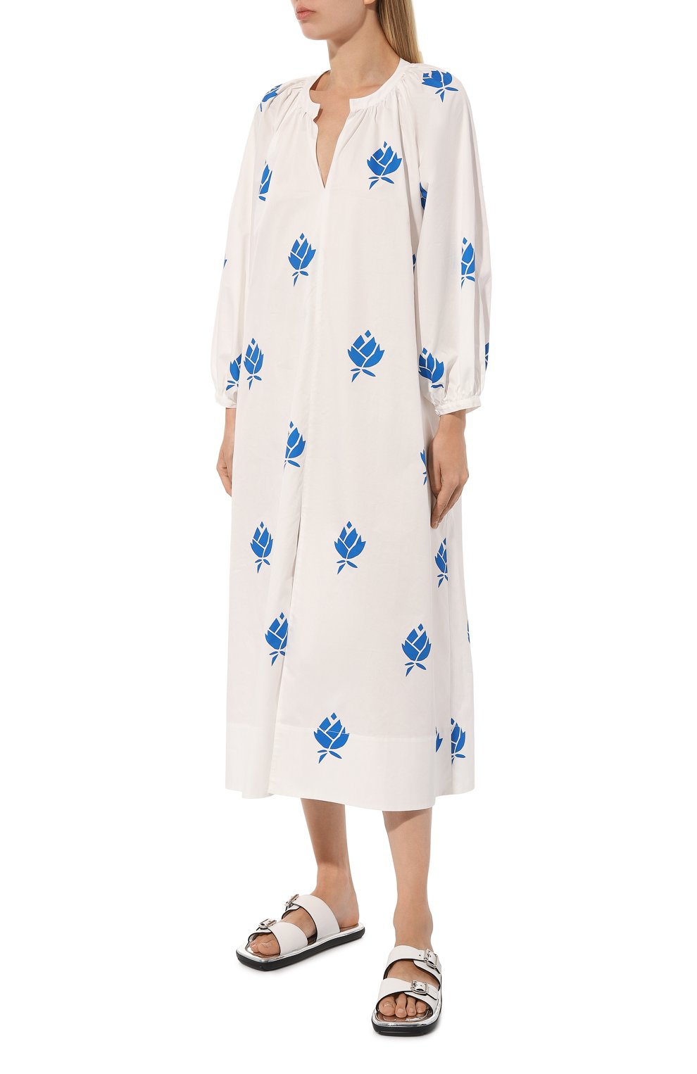 Хлопковое платье VIKA GAZINSKAYA белого цвета по цене 58130 руб., арт. S23-13133-1040, фото 3 Хлопковое платье VIKA GAZINSKAYA, арт. S23-13133-1040, фото 3