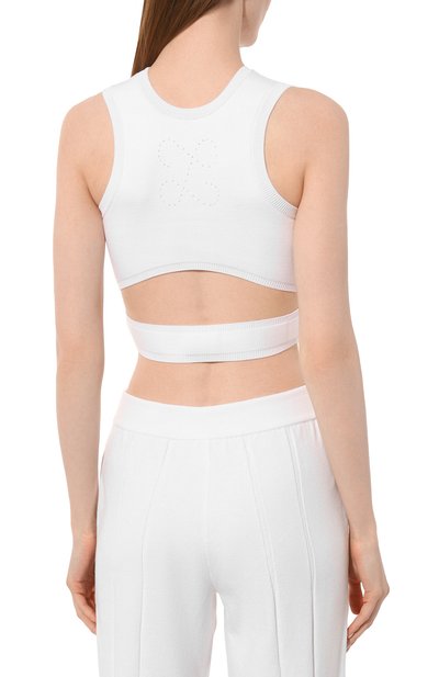 Топ из вискозы AND THE BRAND белого цвета по цене 29400 руб., арт. S24-TP030-1203-100, фото 4 Топ из вискозы AND THE BRAND, арт. S24-TP030-1203-100, фото 4