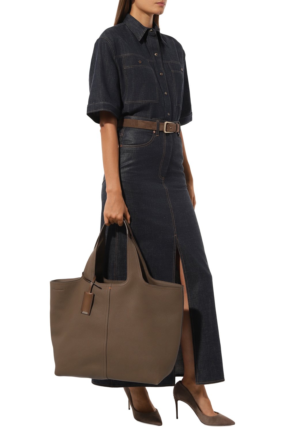 Сумка-тоут donna SANTONI коричневого цвета по цене 190500 руб., арт. DIBGA2555BA-ATGC, фото 7 Сумка-тоут donna SANTONI, арт. DIBGA2555BA-ATGC, фото 7