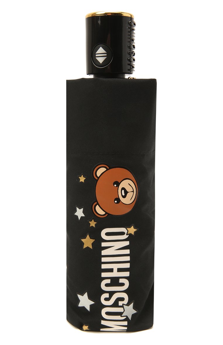 Женский складной зонт MOSCHINO черного цвета, арт. 8211-C0MPACT | Фото 4 (Материал: Металл, Текстиль, Синтетический материал; Нос: Не проставлено)