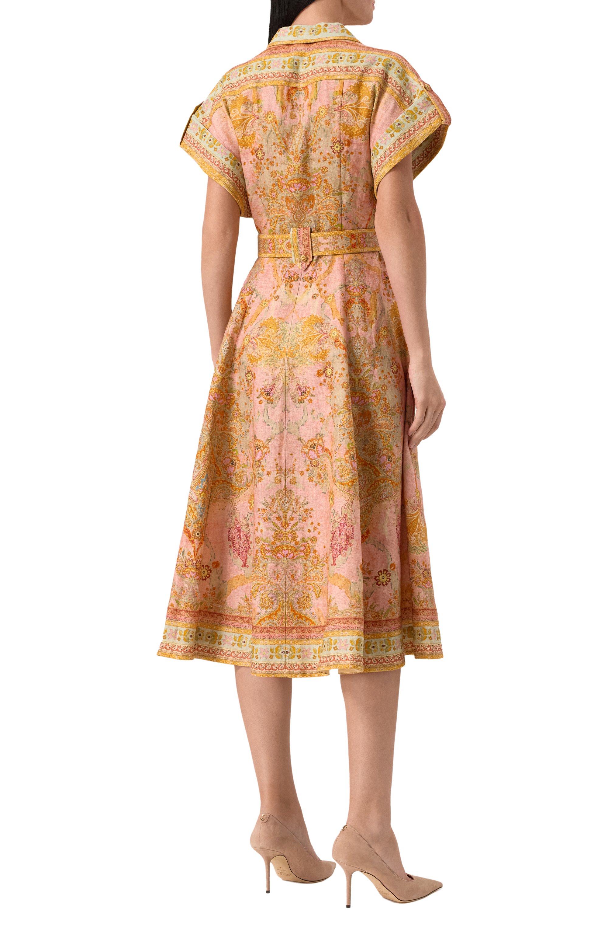 Льняное платье ZIMMERMANN розового цвета по цене 159500 руб., арт. 1073DRS252, фото 4 Льняное платье ZIMMERMANN, арт. 1073DRS252, фото 4