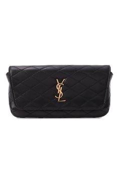 Женская сумка gaby SAINT LAURENT черного цвета, арт. 754051/1EL07 | Фото 1 (Драгоценные камни: Проставлено; Ремень/цепочка: На ремешке; Материал сплава: Проставлено; Материал: Натуральная кожа; Размер: mini)