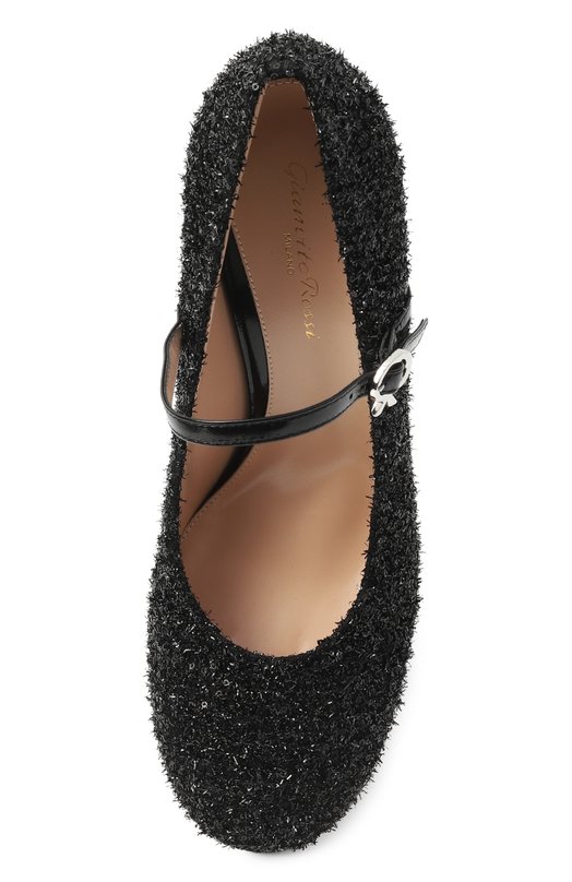 Текстильные туфли Mary Ribbon 85 Gianvito Rossi G22301.85RIC.LMNNENE Чёрный  G22301.85RIC.LMNNENE Фото 6