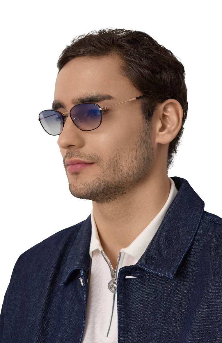 Женские солнцезащитные очки RAY-BAN голубого цвета, арт. 3749-92723F | Фото 2 (Тип очков: С/з; Материал: Металл; Кросс-КТ: С/з-унисекс; Очки форма: Прямоугольные; Оптика Гендер: оптика-унисекс)