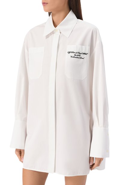 Хлопковое платье-рубашка OFF-WHITE, арт. 0WDG009S25FAB0010110, фото 3