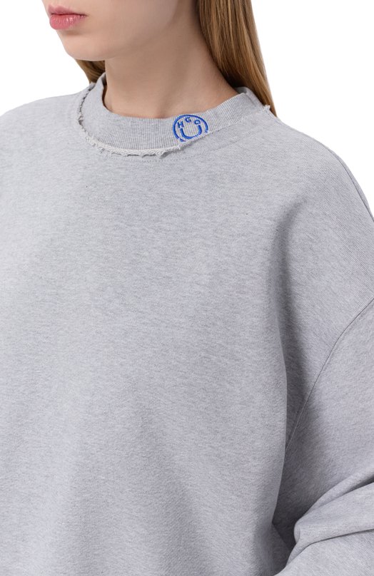 Хлопковый свитшот HUGO Blue 50553605 Серый  50553605 Фото 5