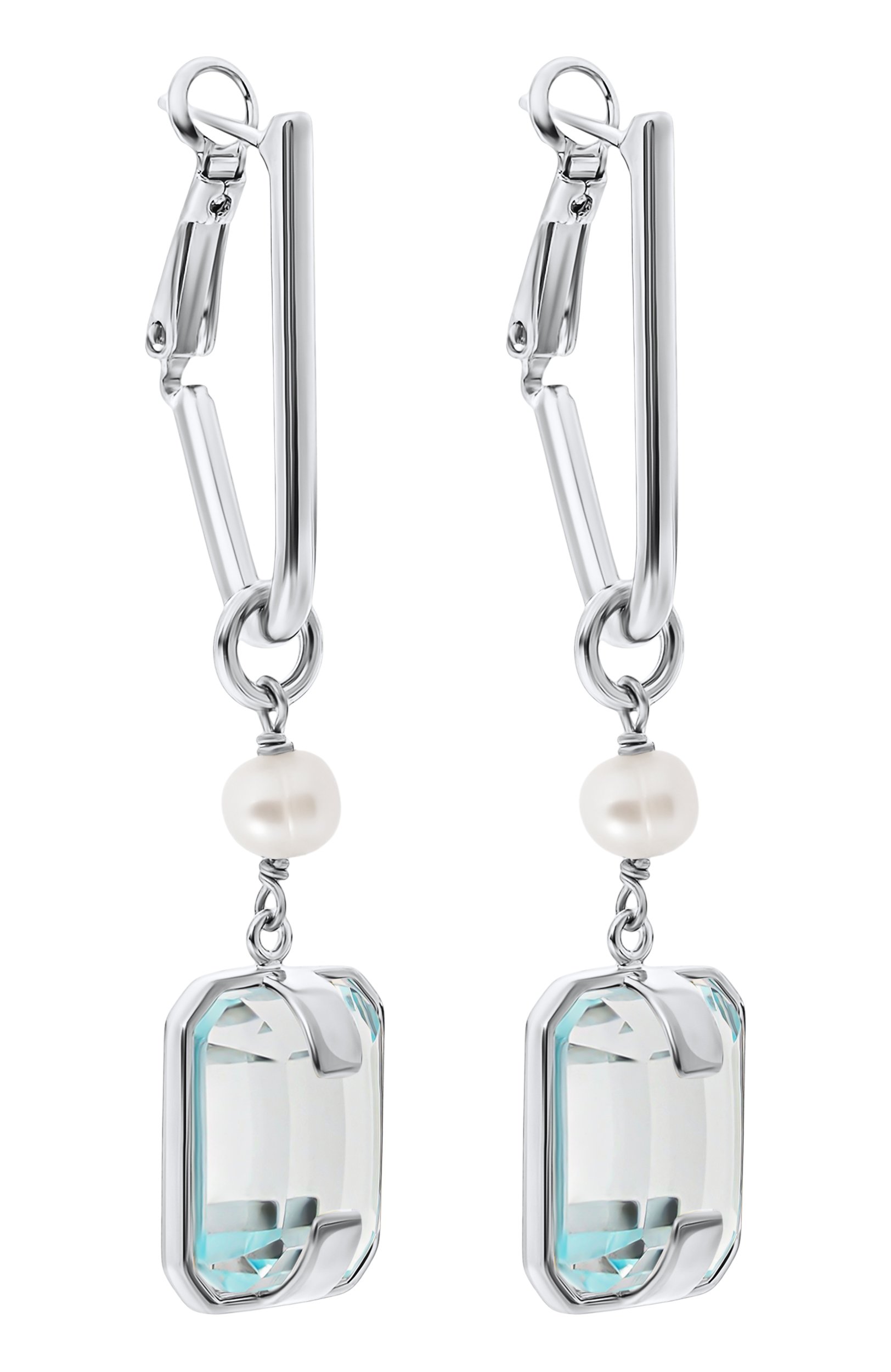 Серьги CRYSTALLINE JEWELLERY голубого цвета по цене 16060 руб., арт. 303W, фото 3 Серьги CRYSTALLINE JEWELLERY, арт. 303W, фото 3