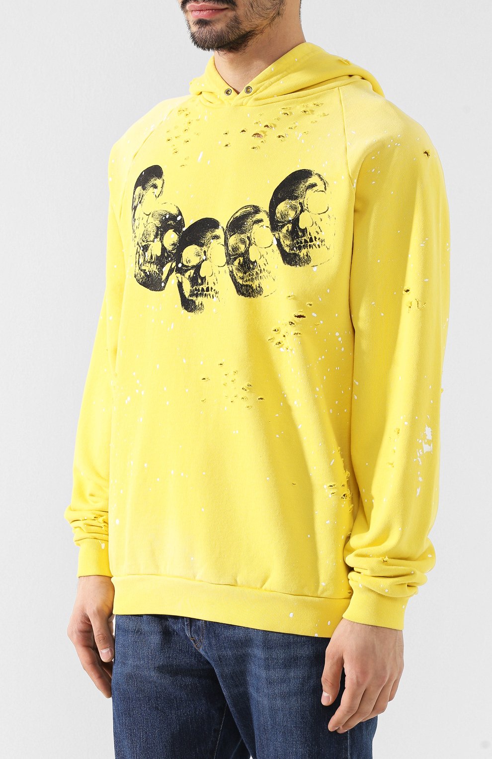 Хлопковое худи DOMREBEL, арт. AMIG0S/PULL0VER/H0LES AND PAINT, фото 3