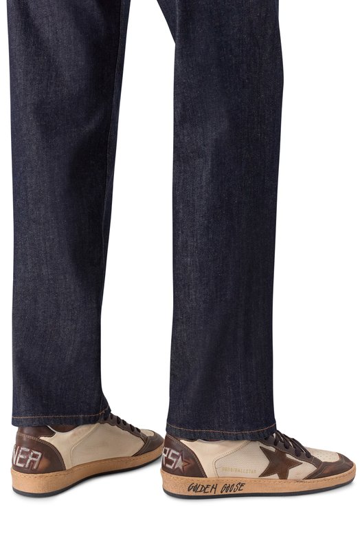 Комбинированные кеды Ball Star Golden Goose Deluxe Brand GMF00327.F006560 Коричневый  GMF00327.F006560 Фото 3