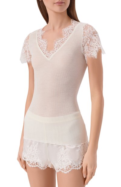 Топ из шерсти и шелка LISE CHARMEL кремового цвета по цене 19910 руб., арт. ANJ9110, фото 3 Топ из шерсти и шелка LISE CHARMEL, арт. ANJ9110, фото 3