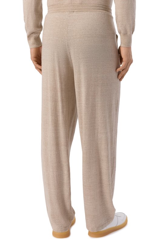 Брюки из шерсти и льна 12 STOREEZ 137224 Бежевый  137224 Фото 4