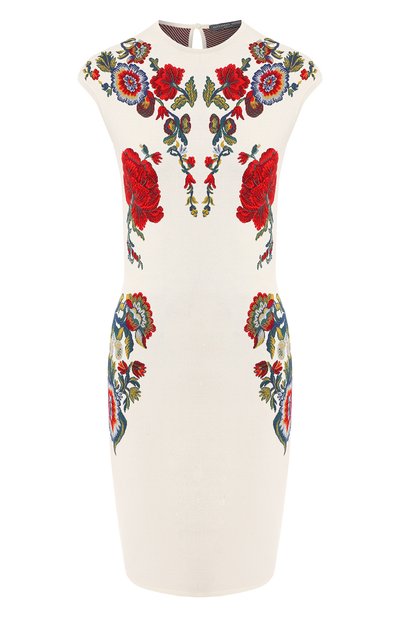 Женское платье из смеси шелка и вискозы ALEXANDER MCQUEEN, арт. 571659/Q1WVY