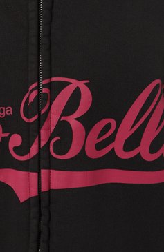 Женский хлопковая толстовка BALENCIAGA черного цвета, арт. 808227/TRVH4 | Фото 5 (Рукава: Длинные; Драгоценные камни: Проставлено; Длина (для топов): Стандартные; Материал сплава: Проставлено; Стили: Минимализм; Материал внешний: Хлопок)