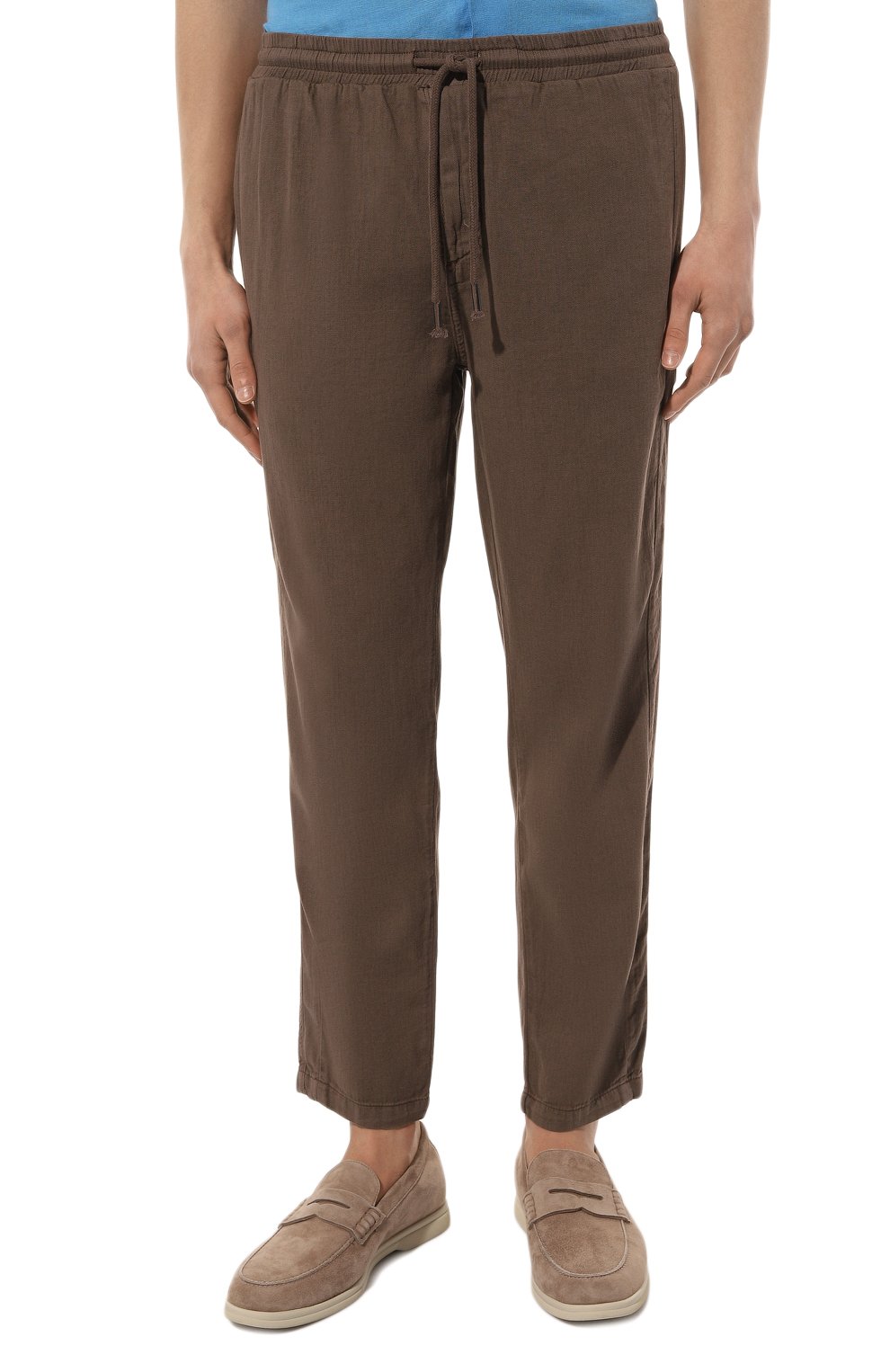 Брюки из хлопка и льна LA MARTINA коричневого цвета по цене 23550 руб., арт. VMT015/TW445, фото 3 Брюки из хлопка и льна LA MARTINA, арт. VMT015/TW445, фото 3