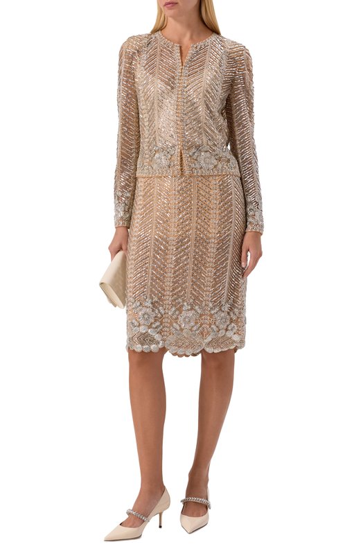 Жакет с отделкой бисером Elie Saab J0199NF25/BE043 Бежевый  J0199NF25/BE043 Фото 2