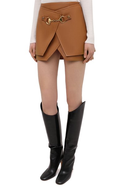 Кожаная юбка BALMAIN, арт. UF04082/L057, фото 3