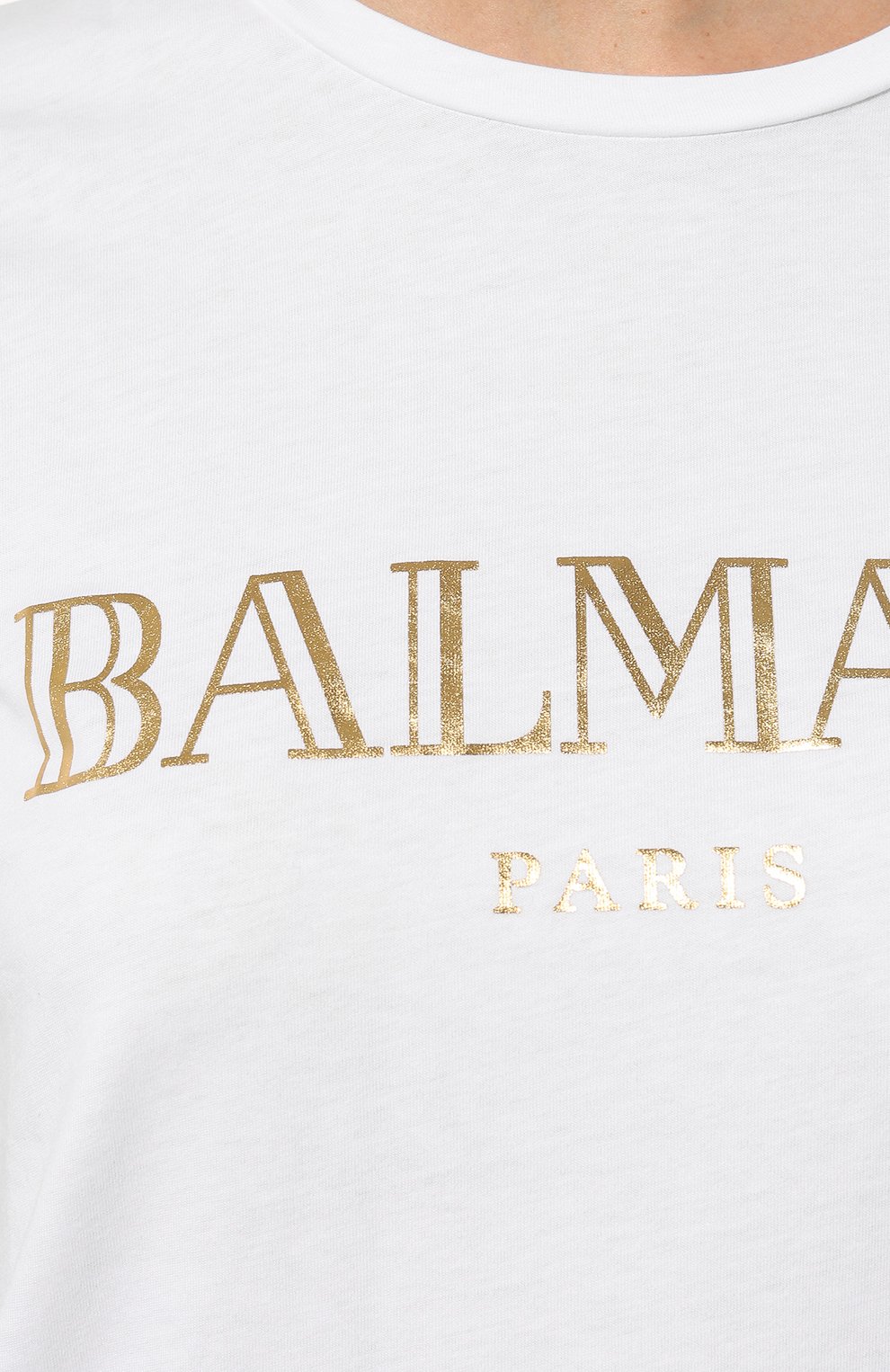 Хлопковая футболка BALMAIN белого цвета по цене 29950 руб., арт. VF11350B008, фото 5 Хлопковая футболка BALMAIN, арт. VF11350B008, фото 5