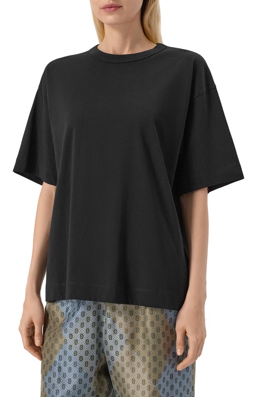 Хлопковая футболка Dries Van Noten 011101-2600-900 Чёрный  011101-2600-900 Фото 3