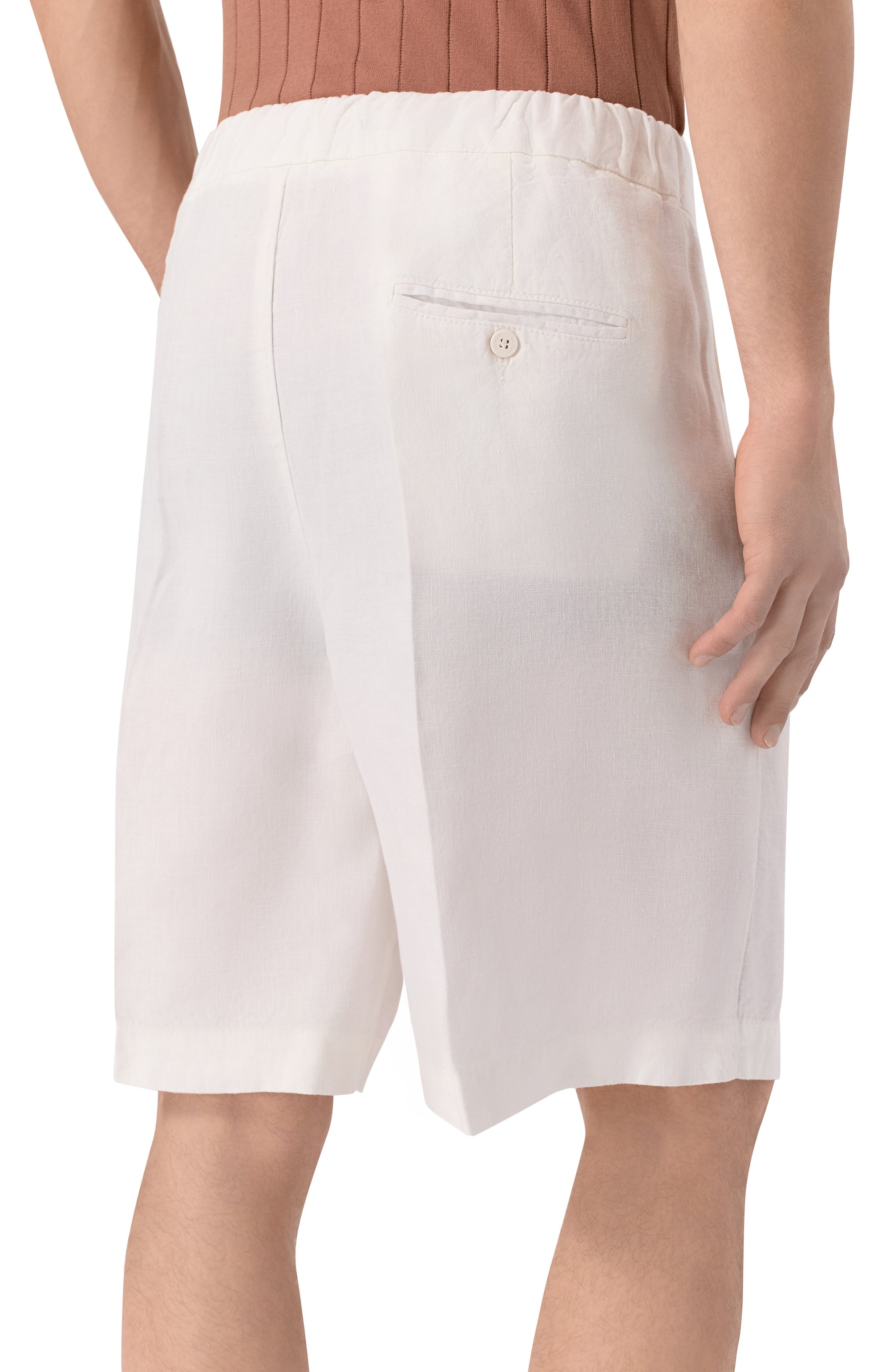 Льняные шорты INLINUM белого цвета по цене 25350 руб., арт. PAJAMA17, фото 4 Льняные шорты INLINUM, арт. PAJAMA17, фото 4