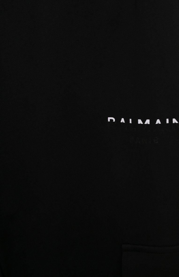 Детские хлопковые джоггеры BALMAIN черного цвета, арт. BV6Q20 | Фото 3 (Материал внешний: Хлопок; Нос: Не проставлено; Мальчики Кросс-КТ: Джоггеры-одежда; Ростовка одежда: 8 лет | 128 см, 12 лет | 152 см, 13 - 15 лет | 158 см, 16 лет | 164 см)