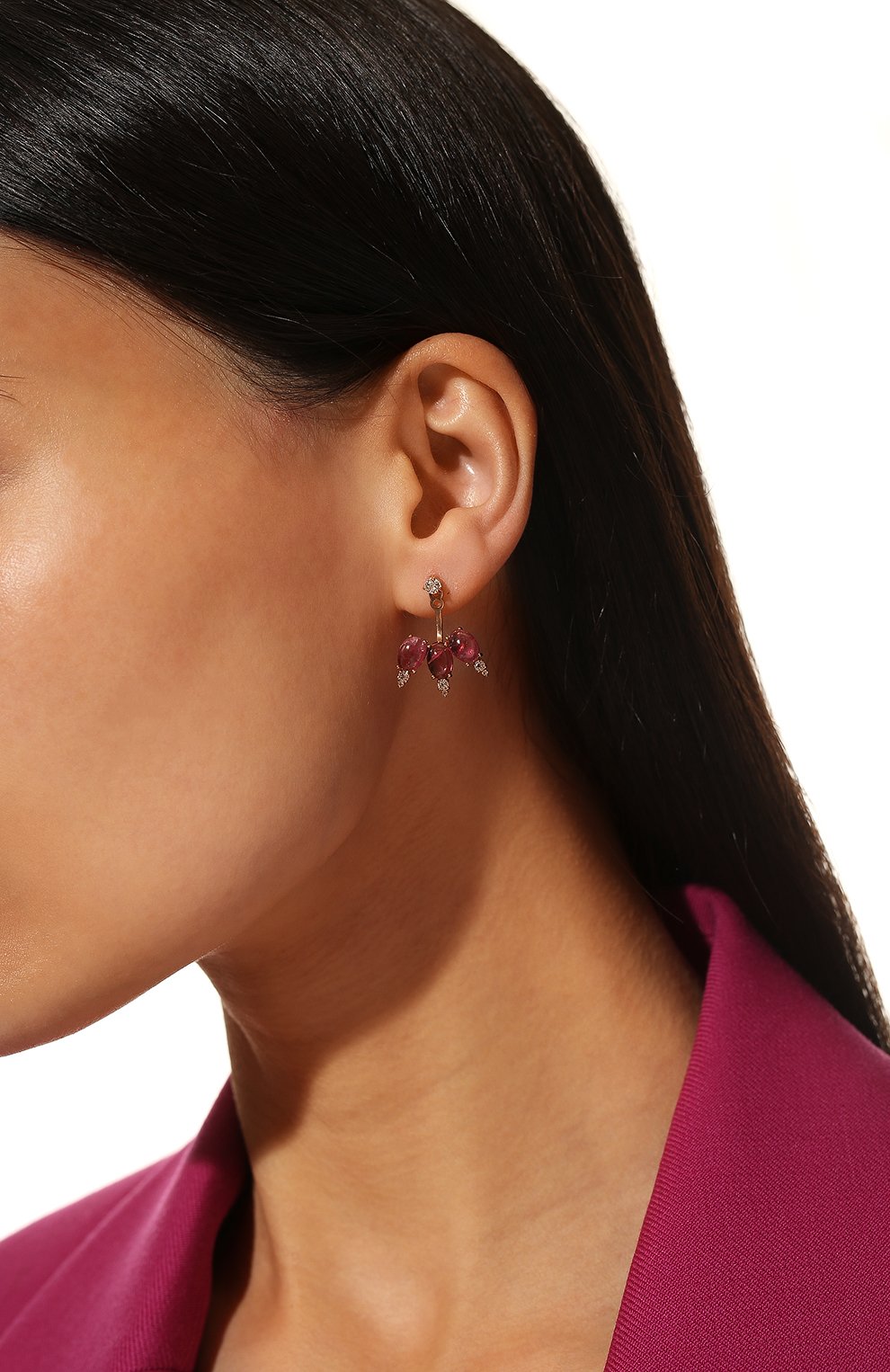 Серьги с подвесами с розовым турмалином и топазами MOONKA, арт. ai-erj-p, фото 2