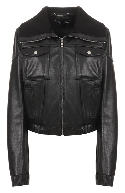 Женский кожаный бомбер DOLCE & GABBANA, арт. F9S02L/HULV0