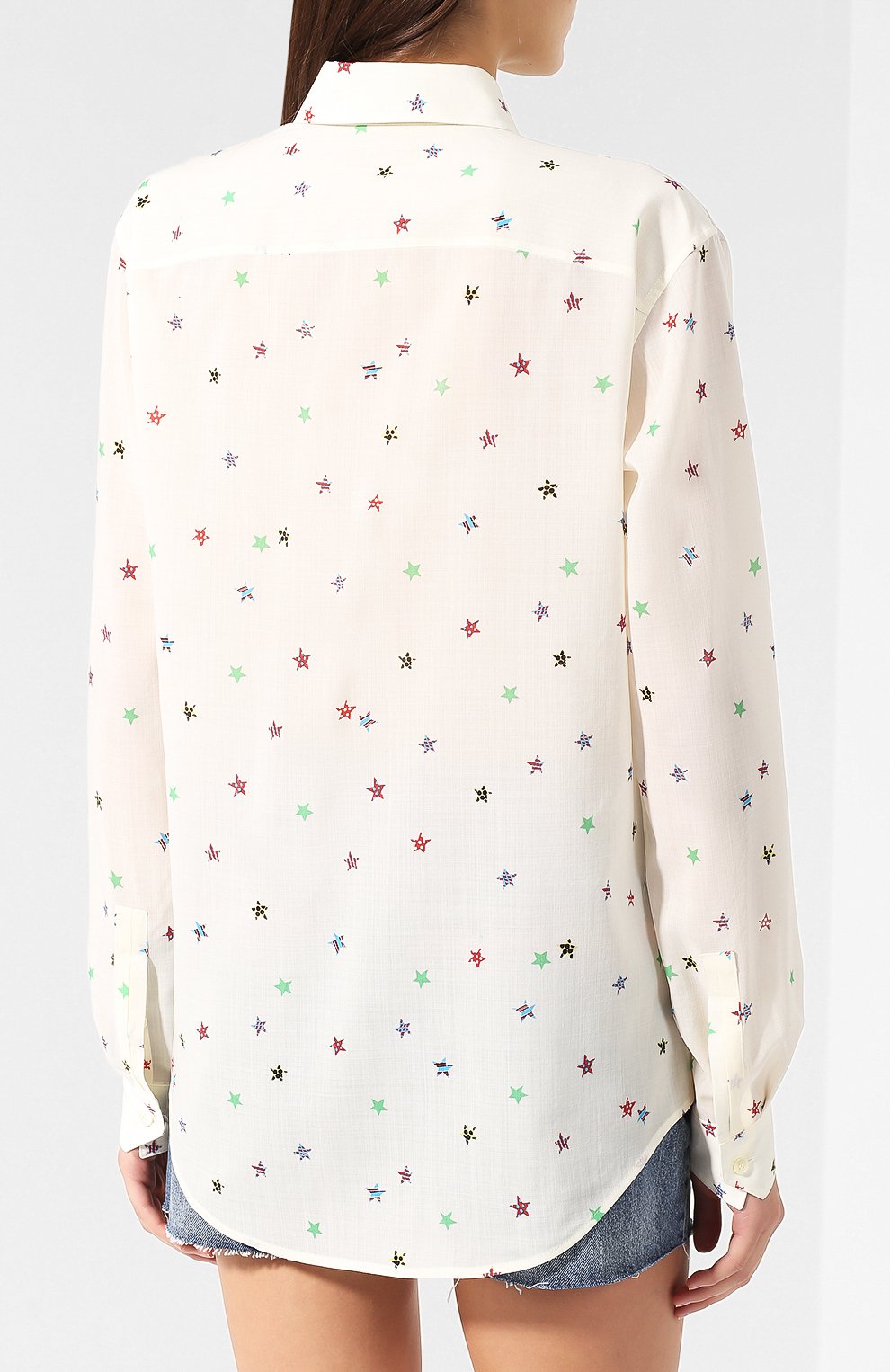 Шерстяная блузка SAINT LAURENT кремового цвета по цене 134500 руб., арт. 512192/Y395U, фото 4 Шерстяная блузка SAINT LAURENT, арт. 512192/Y395U, фото 4