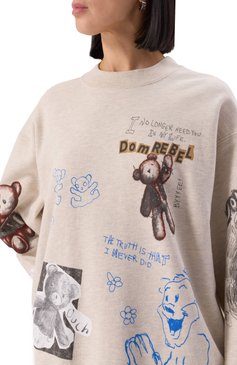 Женский хлопковый свитшот DOMREBEL светло-бежевого цвета, арт. STUFFY SWEATSHIRT | Фото 5 (Длина (для топов): Стандартные; Драгоценные камни: Проставлено; Рукава: Длинные; Материал сплава: Проставлено; Женское Кросс-КТ: Свитшот-одежда; Стили: Гранж; Материал внешний: Хлопок)