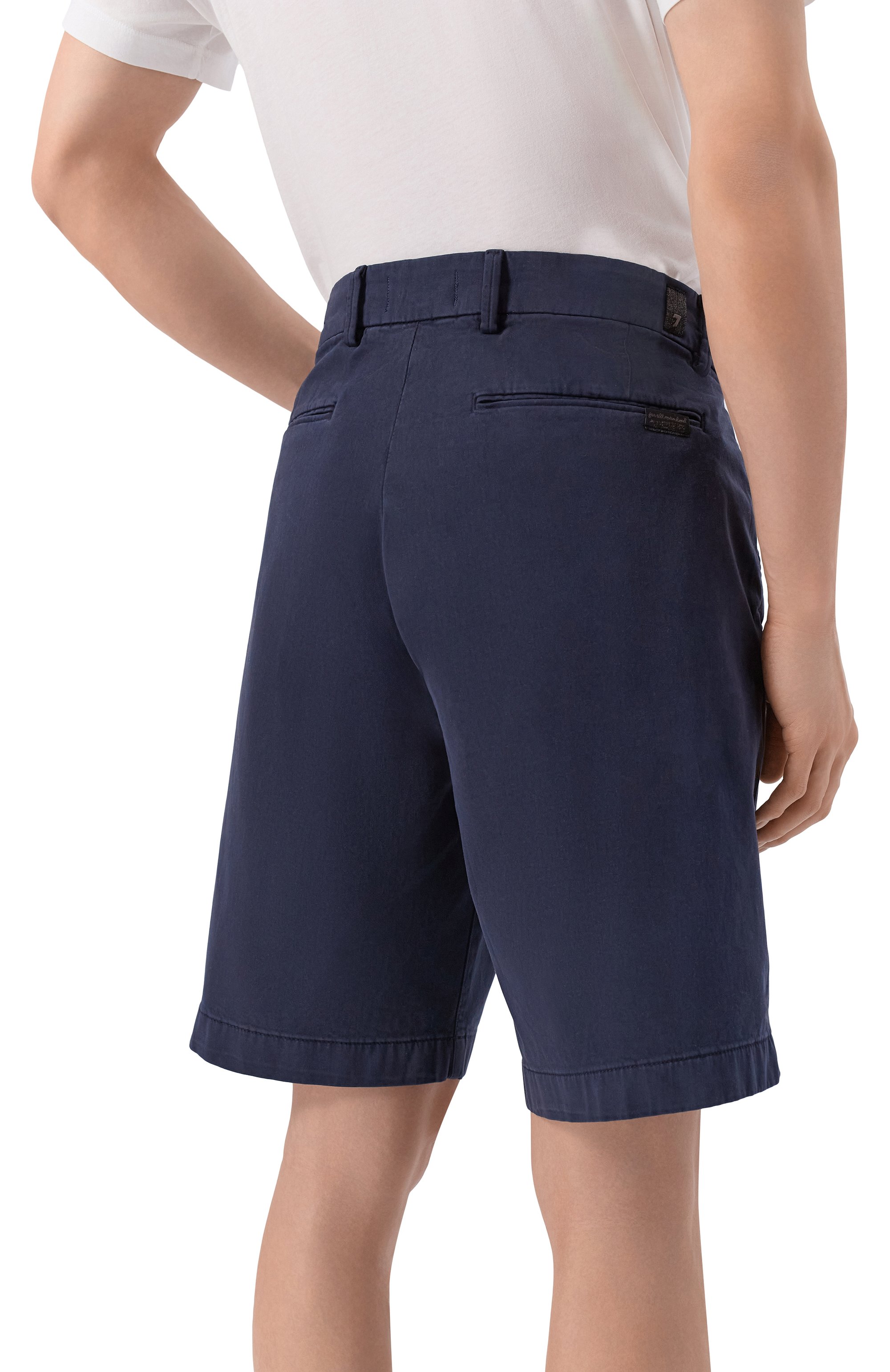 Хлопковые шорты 7 FOR ALL MANKIND темно-синего цвета по цене 22300 руб., арт. 7TI70E45-3A4, фото 4 Хлопковые шорты 7 FOR ALL MANKIND, арт. 7TI70E45-3A4, фото 4