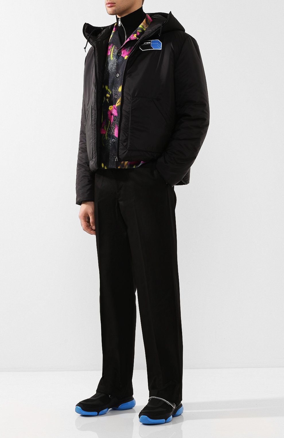 Пуховая куртка на кнопках с капюшоном PRADA, арт. SGN904-1SAN-F0002, фото 2