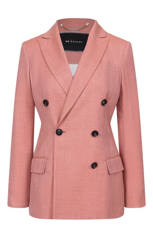 Жакет из шерсти и шелка Kiton D46523K0906G02 Розовый D46523K0906G02