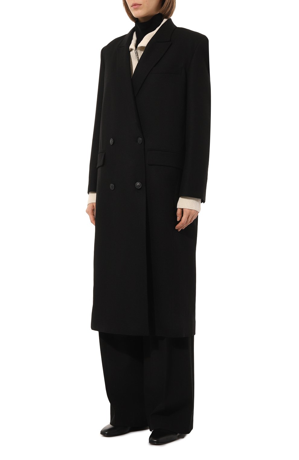 Шерстяное пальто LOW CLASSIC, арт. L0W22FW_CT10BK, фото 3