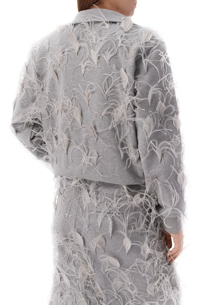 Хлопковая толстовка с отделкой перьями ROWEN ROSE, арт. RR_J442_V2, фото 4