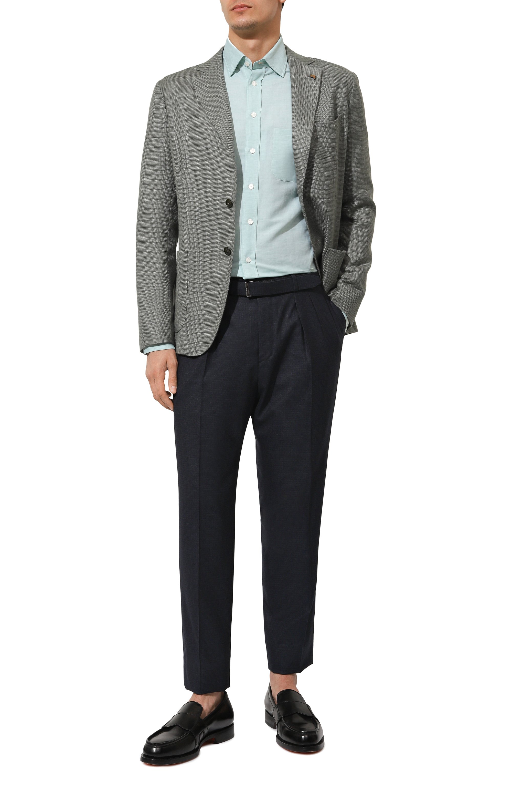 Хлопковые брюки BRIONI темно-синего цвета по цене 160500 руб., арт. RP310L/02A42, фото 2 Хлопковые брюки BRIONI, арт. RP310L/02A42, фото 2