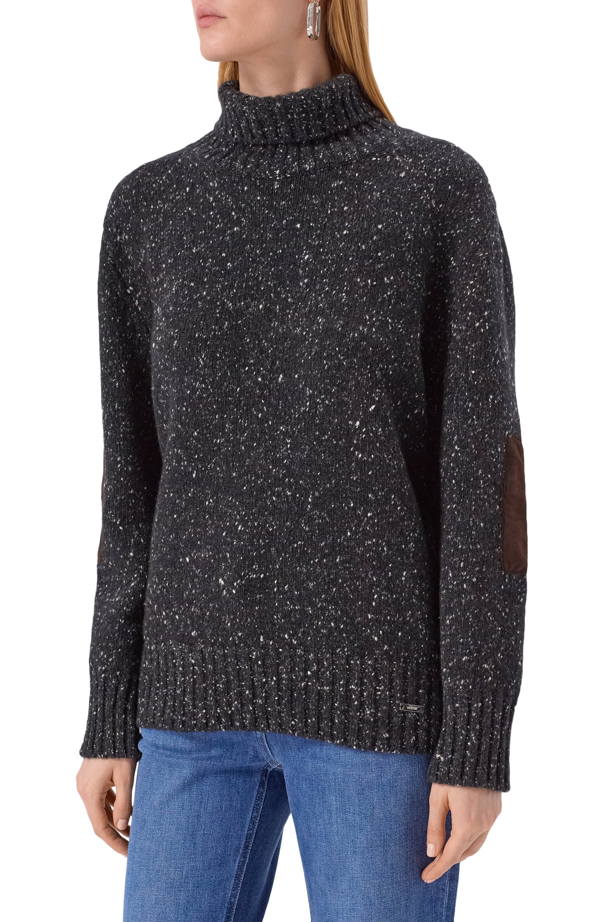 Кашемировый свитер KITON темно-серого цвета по цене 208500 руб., арт. D6078002918, фото 3 Кашемировый свитер KITON, арт. D6078002918, фото 3