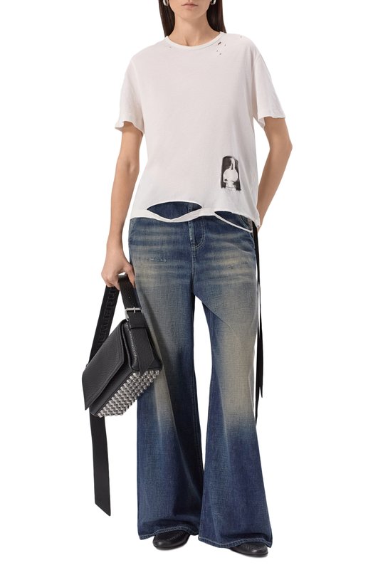 Хлопковая футболка Ann Demeulemeester B0012842/FA638 Белый  B0012842/FA638 Фото 2