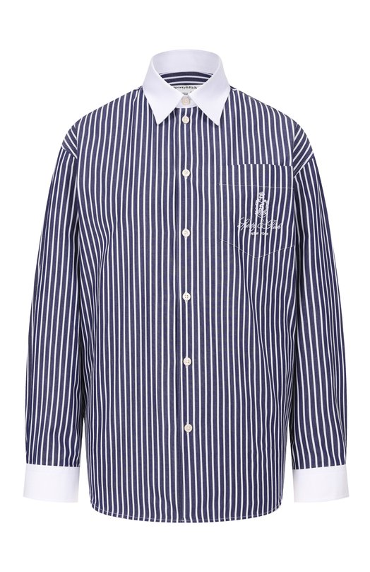 Хлопковая рубашка Sporty and Rich SI01962231ST02 Синий SI01962231ST02